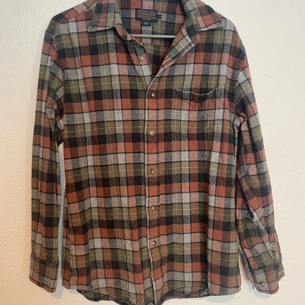 Pendleton Casual Plaid Shirt - Black, Brown, Green